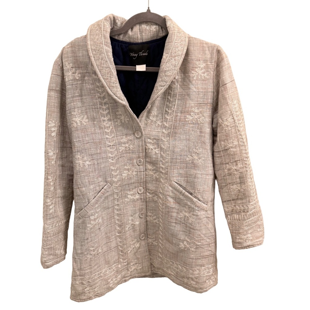Young Threads 100% Cotton Embroidered Women's Jacket, NWOT!